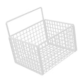 Wall Mounted Storage Basket No Drilling Adhesive Metal Wire Hanging Basket for Kitchen Food Pantry Bathroom Organization White In Australia - Darrahopens