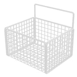 Wall Mounted Storage Basket No Drilling Adhesive Metal Wire Hanging Basket for Kitchen Food Pantry Bathroom Organization White In Australia - Darrahopens