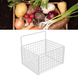 Wall Mounted Storage Basket No Drilling Adhesive Metal Wire Hanging Basket for Kitchen Food Pantry Bathroom Organization White In Australia - Darrahopens