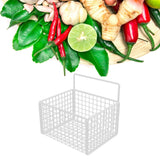 Wall Mounted Storage Basket No Drilling Adhesive Metal Wire Hanging Basket for Kitchen Food Pantry Bathroom Organization White