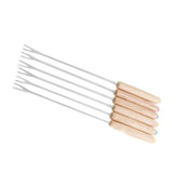 6pcs Stainless Steel Fondue Forks Cheese Fondue Sticks Smore Sticks with Wooden Handle Heat Resistant for Chocolate Cheese In Australia - Darrahopens