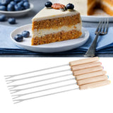 6pcs Stainless Steel Fondue Forks Cheese Fondue Sticks Smore Sticks with Wooden Handle Heat Resistant for Chocolate Cheese In Australia - Darrahopens