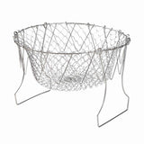 Stainless Steel Frying Basket Foldable Moderate Mesh Density Versatile Cooking Strainer Net for Kitchen In Australia - Darrahopens