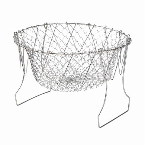 Stainless Steel Frying Basket Foldable Moderate Mesh Density Versatile Cooking Strainer Net for Kitchen In Australia - Darrahopens