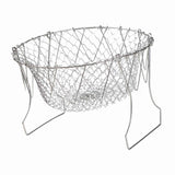 Stainless Steel Frying Basket Foldable Moderate Mesh Density Versatile Cooking Strainer Net for Kitchen In Australia - Darrahopens