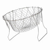 Stainless Steel Frying Basket Foldable Moderate Mesh Density Versatile Cooking Strainer Net for Kitchen In Australia - Darrahopens