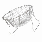 Stainless Steel Frying Basket Foldable Moderate Mesh Density Versatile Cooking Strainer Net for Kitchen In Australia - Darrahopens