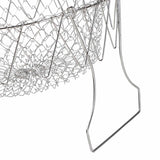 Stainless Steel Frying Basket Foldable Moderate Mesh Density Versatile Cooking Strainer Net for Kitchen