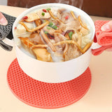 Heat Resistant Mat Silicone Slip Proof Round 17cm Heat Insulation Pad for Kitchen Countertop