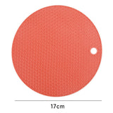 Heat Resistant Mat Silicone Slip Proof Round 17cm Heat Insulation Pad for Kitchen Countertop