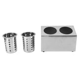 Kitchen Utensil Holder Multi Functional Non Slip Bottom Stainless Steel Knife Fork Storage Bucket 2 Holes In Australia - Darrahopens