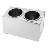 Kitchen Utensil Holder Multi Functional Non Slip Bottom Stainless Steel Knife Fork Storage Bucket 2 Holes In Australia - Darrahopens