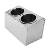 Kitchen Utensil Holder Multi Functional Non Slip Bottom Stainless Steel Knife Fork Storage Bucket 2 Holes In Australia - Darrahopens