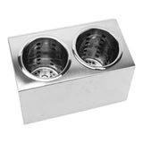 Kitchen Utensil Holder Multi Functional Non Slip Bottom Stainless Steel Knife Fork Storage Bucket 2 Holes In Australia - Darrahopens