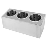 Kitchen Utensil Holder Multi Functional Non Slip Bottom Stainless Steel Knife Fork Storage Bucket 3 Holes In Australia - Darrahopens