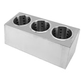 Kitchen Utensil Holder Multi Functional Non Slip Bottom Stainless Steel Knife Fork Storage Bucket 3 Holes