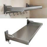 Wall Mount Kitchen Shelf Carbon Steel Punch Free Multifunctional Floating Shelf Hanging Spice Rack for Utensils In Australia - Darrahopens