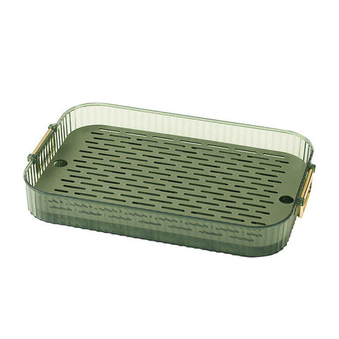 Dish Drain Tray Multipurpose Innovative Light Luxury Double Layers Efficient Draining Drain Tray for Tea Fruit Dish L In Australia - Darrahopens