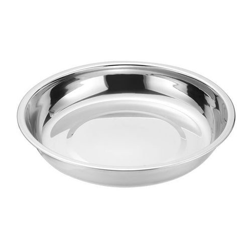 Metal Dinner Plates 304 Stainless Steel Round Camping Plates Thickened Soup Plate Tableware Tool M (18cm) In Australia - Darrahopens