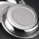 Metal Dinner Plates 304 Stainless Steel Round Camping Plates Thickened Soup Plate Tableware Tool M (18cm)