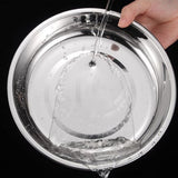 Metal Dinner Plates 304 Stainless Steel Round Camping Plates Thickened Soup Plate Tableware Tool M (18cm)