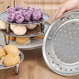 Steaming Rack with Removable Leg Stainless Steel Steam Tray Stand Cooking Bread Rack Kitchen Tool 22cm