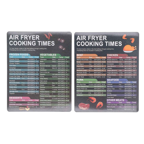 2PCS Fryer Cheat Sheet Magnetic Cooking Times Chart Easy to Read Reference Guide Water Oil Resistant Fryer Accessory for Kitchen In Australia - Darrahopens