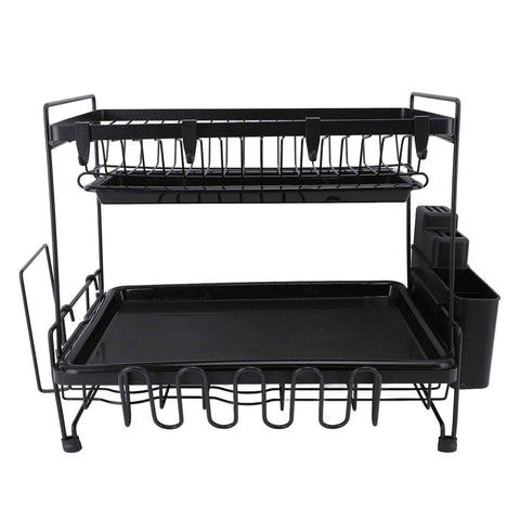 Dish Drying Rack 2 Layer Foldable Versatile Convenient Storage Dish Drainer Rack with Utensil Holder for Home In Australia - Darrahopens