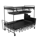 Dish Drying Rack 2 Layer Foldable Versatile Convenient Storage Dish Drainer Rack with Utensil Holder for Home In Australia - Darrahopens