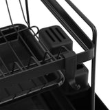 Dish Drying Rack 2 Layer Foldable Versatile Convenient Storage Dish Drainer Rack with Utensil Holder for Home