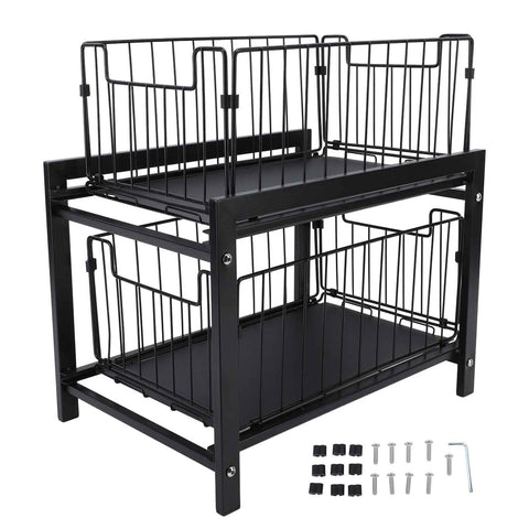Under Sink Organizer Iron 2 Tier Pull Out Spice Rack Countertop Storage Shelf for Kitchen Bathroom Cabinet In Australia - Darrahopens