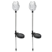 2PCS Solar Garden Light Waterproof Solar Powered Stake Lawn Lamp for Outdoor Courtyard Decor Warm Light