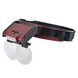 LED Head-mounted Jewelry Magnifying Glass Four Groups of Lenses Head-mounted Magnifier for Reading Painting Repairing Appreciating Jewelry