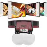 LED Head-mounted Jewelry Magnifying Glass Four Groups of Lenses Head-mounted Magnifier for Reading Painting Repairing Appreciating Jewelry