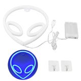 Alien Neon Sign Innovative Wall Hanging Decorative Night Light Battery/USB Operated Blue In Australia - Darrahopens