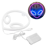 Unique Alien Neon Light Battery/USB Operated Decorative LED Neon Sign Wall Decoration Pink Blue