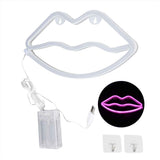 LED Neon Light Lip Shape USB Or Battery Powered Decoration Night Light for Bedroom Bar Festival In Australia - Darrahopens