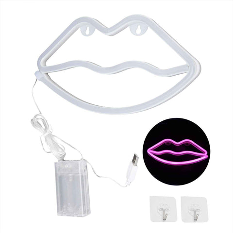LED Neon Light Lip Shape USB Or Battery Powered Decoration Night Light for Bedroom Bar Festival In Australia - Darrahopens