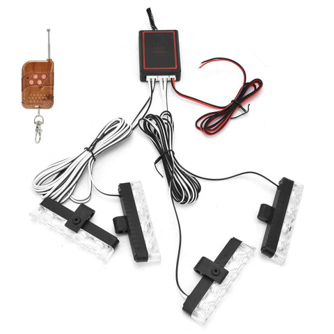 LED Red Blue Emergency Strobe Light 4x4LED Sync Flash Warning Lights 12V with Remote Control In Australia - Darrahopens
