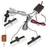 LED Red Blue Emergency Strobe Light 4x4LED Sync Flash Warning Lights 12V with Remote Control In Australia - Darrahopens