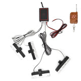 LED Red Blue Emergency Strobe Light 4x4LED Sync Flash Warning Lights 12V with Remote Control