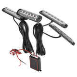 Car 4x6LED Sync Red Blue Strobe Flash Light LED Emergency Warning Lamp 12V with Remote Control