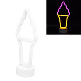 Ice Cream Shape LED Neon Sign Decorative Neon Sign with Base for Baby Room Bar Wedding Party