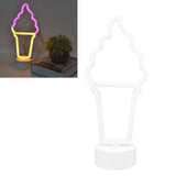 Ice Cream Shape LED Neon Sign Decorative Neon Sign with Base for Baby Room Bar Wedding Party