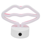 Lip Shaped LED Neon Signs with Stand USB Powered Neon Light Lamp for Baby Room Party