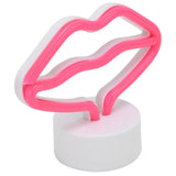 Lip Shaped LED Neon Signs with Stand USB Powered Neon Light Lamp for Baby Room Party