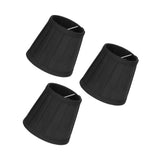 3PCS Cloth Lampshade E14 Clip On Fabric Lamp Cover for Chandelier Wall Lamp Office Home Decor(Black )