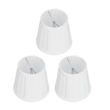 3PCS Cloth Lampshade E14 Clip On Fabric Lamp Cover for Chandelier Wall Lamp Office Home Decor(White ) In Australia - Darrahopens