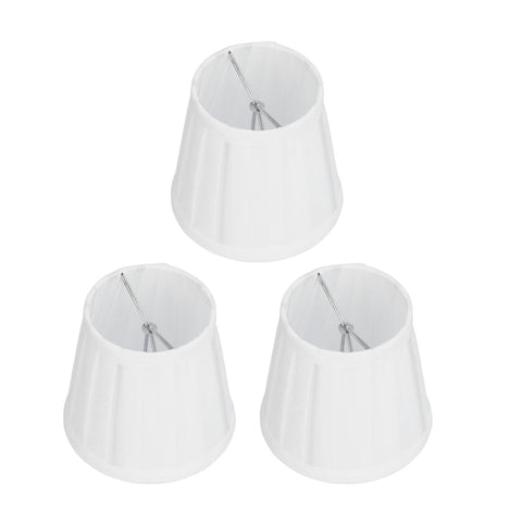 3PCS Cloth Lampshade E14 Clip On Fabric Lamp Cover for Chandelier Wall Lamp Office Home Decor(White ) In Australia - Darrahopens
