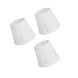 3PCS Cloth Lampshade E14 Clip On Fabric Lamp Cover for Chandelier Wall Lamp Office Home Decor(White )